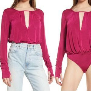 Free People Kaya Long Sleeve Bodysuit Size Small